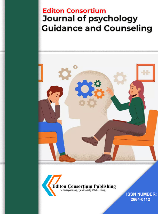 Editon Consortium Journal of Psychology, Guidance, & Counseling (ISSN 2664-0112) (Online) is a Monthly, double-blind peer reviewed, open access, Journal published in East Africa, Kenya.   The Journal publishes original scholarly research (empirical and theoretical), in form of case studies, reviews and analyses in Counselling psychology, guidance and Counselling Studies.  Editor in Chief:  ISSN (online):  Frequency:     Publish With us Open Access  Lorem ipsum dolor sit amet, consectetur adipiscing elit, sed do eiusmod tempor incididunt ut labore et dolore magna aliqua. Ut enim ad minim veniam, quis nostrud exercitation ullamco laboris nisi ut aliquip ex ea commodo consequat.   Read more Refereed  Lorem ipsum dolor sit amet, consectetur adipiscing elit, sed do eiusmod tempor incididunt ut labore et dolore magna aliqua. Ut enim ad minim veniam, quis nostrud exercitation ullamco laboris nisi ut aliquip ex ea commodo consequat.   Read more   Indexed  Lorem ipsum dolor sit amet, consectetur adipiscing elit, sed do eiusmod tempor incididunt ut labore et dolore magna aliqua. Ut enim ad minim veniam, quis nostrud exercitation ullamco laboris nisi ut aliquip ex ea commodo consequat.   Read more APC  Lorem ipsum dolor sit amet, consectetur adipiscing elit, sed do eiusmod tempor incididunt ut labore et dolore magna aliqua. Ut enim ad minim veniam, quis nostrud exercitation ullamco laboris nisi ut aliquip ex ea commodo consequat.   Read more  >>